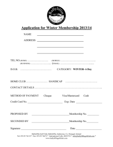 Winter Membership - Ballyliffin Golf Club