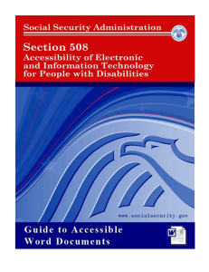 SSA Guide to Accessible Word Documents