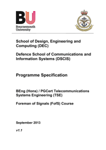 Telecommunication Systems Engineering - BEng