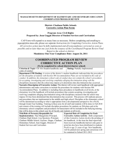 corrective action plan - Massachusetts Department of Education