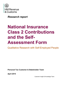 National Insurance Class 2 Contributions and the self