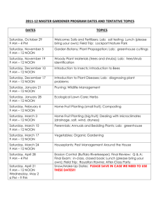 Niagara County Master Gardener training 2011 dates and tentative