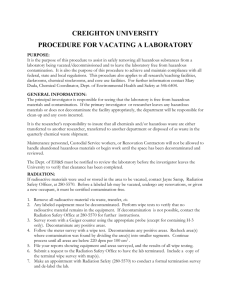 procedure for vacating a laboratory