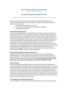 Faculty Professional Development Plan