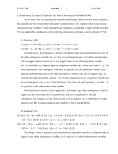 I. Simultaneity, Systems of Equations and Vector