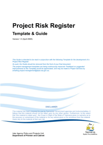 Project risk register template and guide v1.3