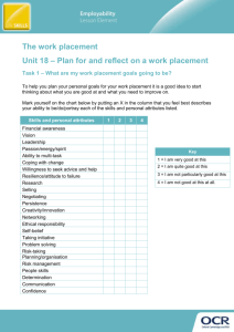 Cambridge Employability Lesson Element Unit 18: Plan how