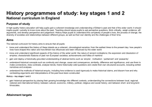 History programmes of study: key stages 1 and 2 National