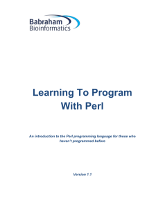 Perl Introduction - Babraham Bioinformatics