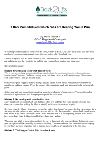 7 Back Pain Mistakes which ones are Keeping
