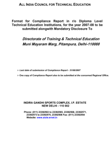 ALL INDIA COUNCIL FOR TECHNICAL EDUCATION