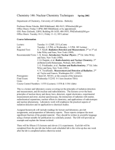 Nuclear Chemistry Techniques - University of California, Berkeley