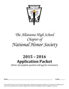 2015-16 Allatoona NHS Application