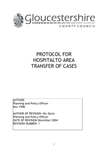 protocol for hospital to area transfer of cases