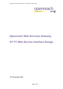 9 Openreach Web Services Gateway Deliverables
