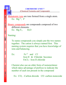 Chapter 7 Formulas & Compounds