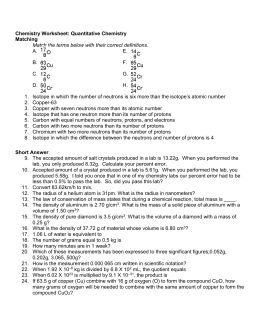 ChemQuest 8: Answer Key