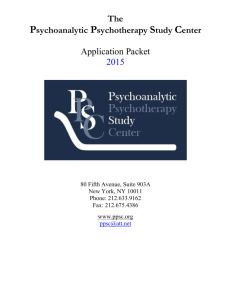 PPSC Application Packet 2015 - Psychoanalytic Psychotherapy