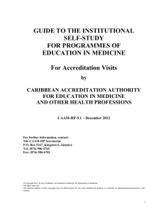 Guide to the Institutional Self Study for Programmes of - CAAM-HP