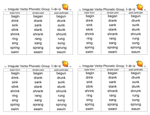 irregular verb phonetic group cards