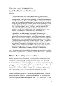 Crisis Decision-Making Kaleidoscope: Making Sense of Decisions in