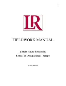 1 FIELDWORK MANUAL Lenoir-Rhyne University School of