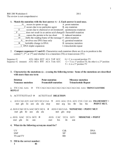 BIO 208 Worksheet for Exam 4