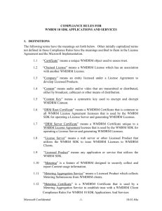 Compliance Rules for WMRM 10 SDK Applications and Services 10