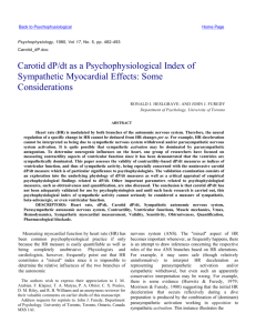 Carotid dP/dt as a Psychophysiological Index of Sympathetic