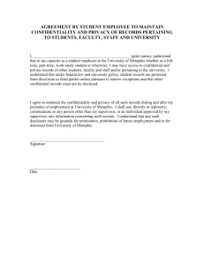 Employee/Student Confidentiality Form (edit the form according to use)