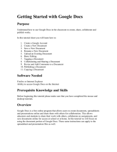 Getting Started with Google Docs