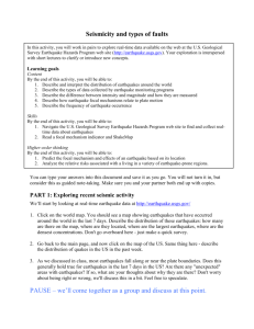 Seismicity and types of faults