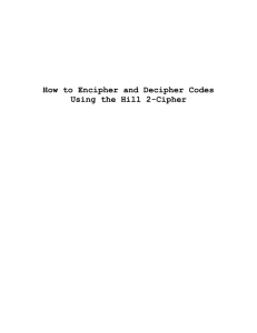 How to Encipher and Decipher Codes Using the Hill Cipher