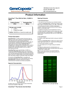 Product Information GreenView™ Plus Nucleic Acid Gel Stain Page