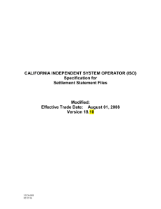 Settlements File Specifications Version 18.10