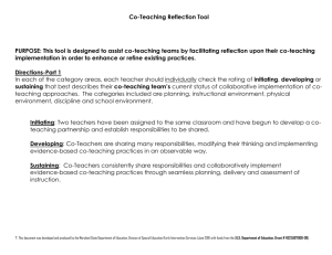 Co-Teaching Reflection Tool