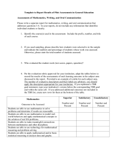 Template to Report Results of Pilot Assessments in General Education