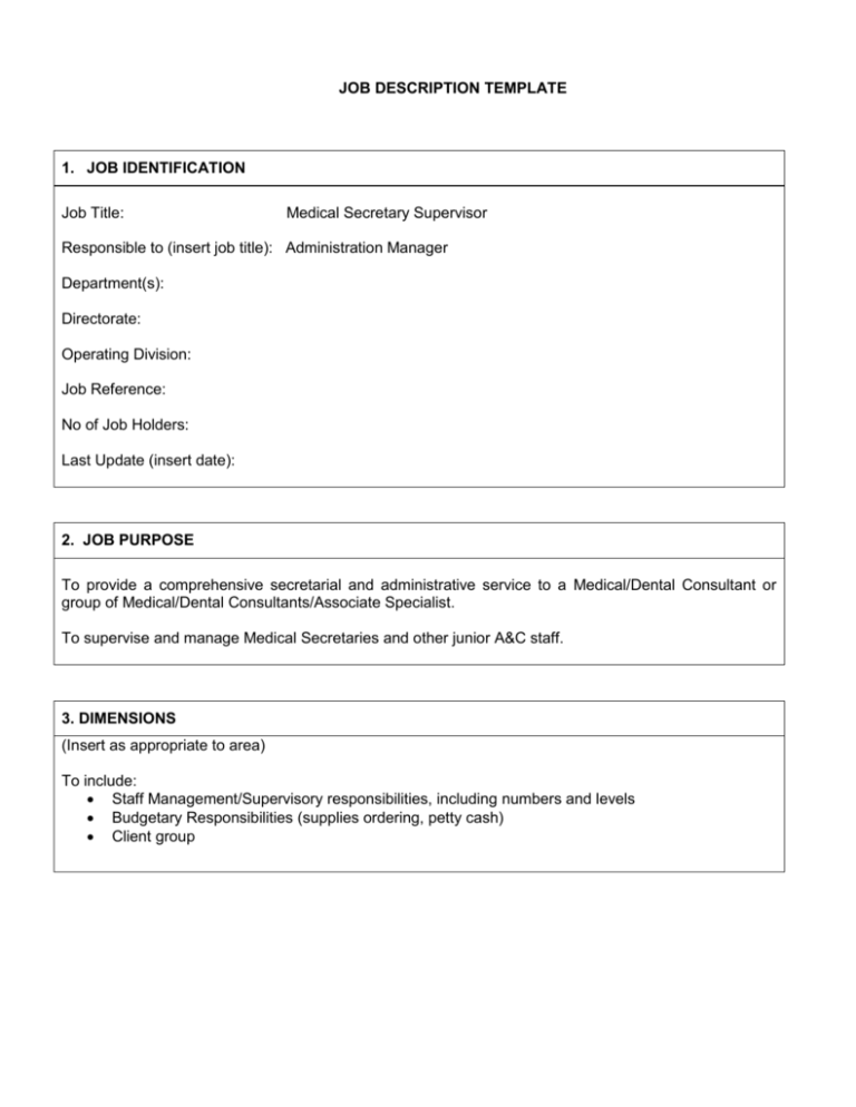 Key Result Areas For Secretary