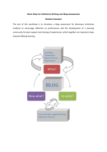 Work Shop for Reflective Writing and Blog Assessment