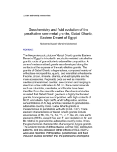 Assiut university researches Geochemistry and fluid evolution of the