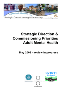 Strategic Direction & Commissioning Priorities Adult Mental Health