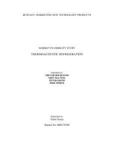 thermoacoustic refrigerator - Mechanical Engineering Department