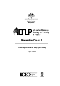 Assessing intercultural language learning: a discussion paper