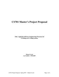 CS701 Master`s Project Proposal