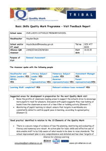 Basic Skills Quality Mark 5 inspection report