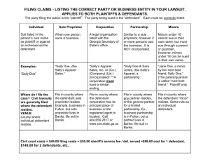 filing claims - listing the correct party or business entity in your lawsuit