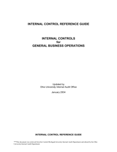 Internal Control Reference Guide