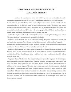 GEOLOGY & MINERAL RESOURCES OF JAISALMER DISTRICT