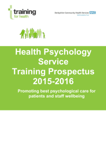 Health Psychology Service Training Prospectus About us As