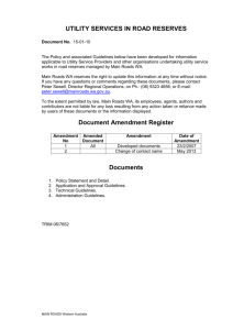 Utility Services in Road Reserves